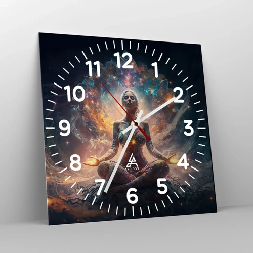 Wall clock - Clock on glass - Good Energy Flow - 40x40 cm