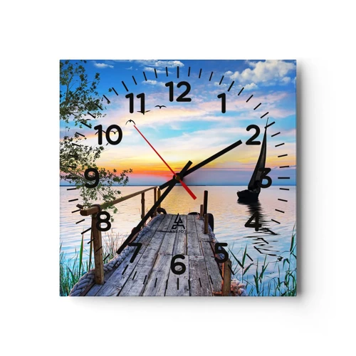 Wall clock - Clock on glass - Good Evening - 40x40 cm