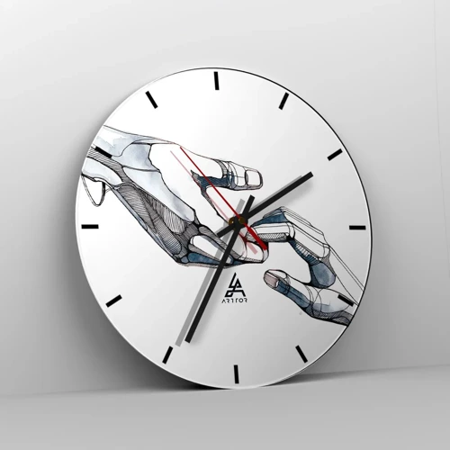 Wall clock - Clock on glass - Good Gesture - 40x40 cm