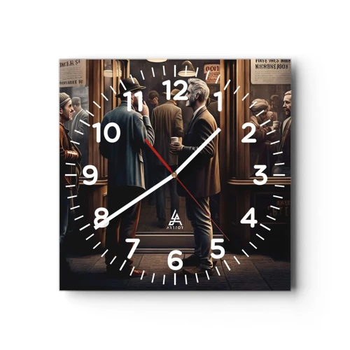 Wall clock - Clock on glass - Good Time of the Day - 30x30 cm