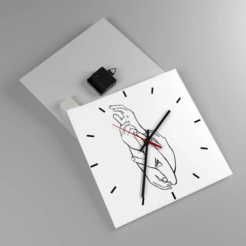 Wall clock - Clock on glass - Good Touch - 30x30 cm