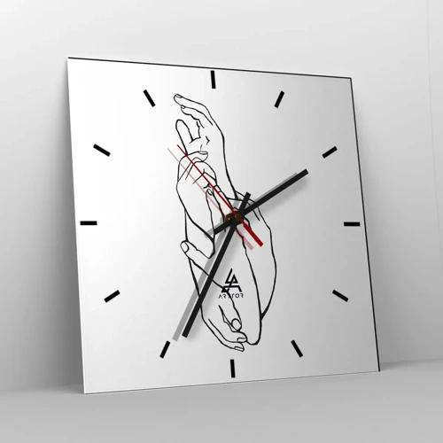 Wall clock - Clock on glass - Good Touch - 30x30 cm