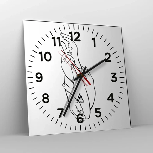 Wall clock - Clock on glass - Good Touch - 40x40 cm