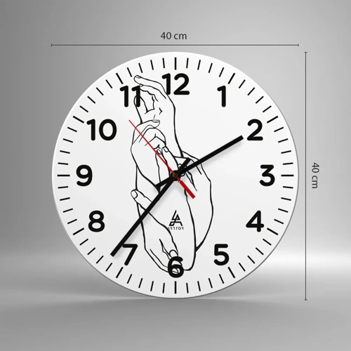 Wall clock - Clock on glass - Good Touch - 40x40 cm