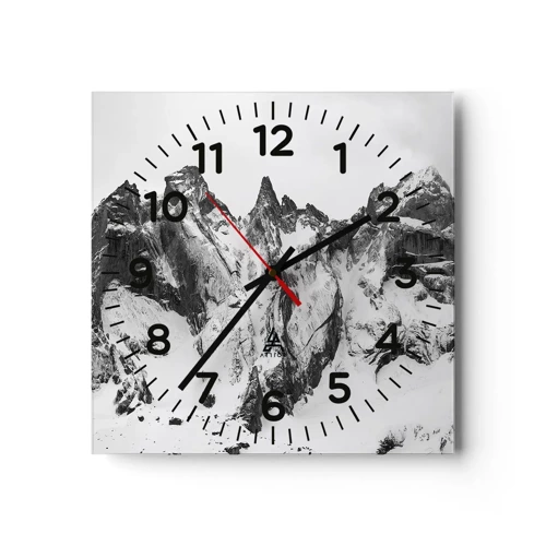 Wall clock - Clock on glass - Granite Ridge - 40x40 cm