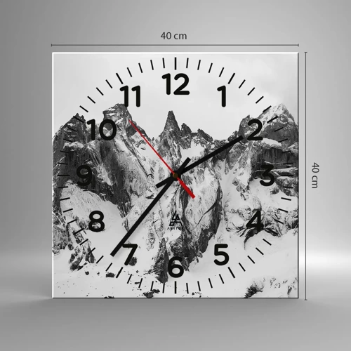 Wall clock - Clock on glass - Granite Ridge - 40x40 cm
