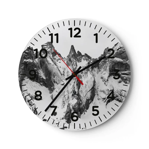 Wall clock - Clock on glass - Granite Ridge - 40x40 cm