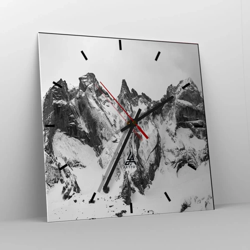 Wall clock - Clock on glass - Granite Ridge - 40x40 cm