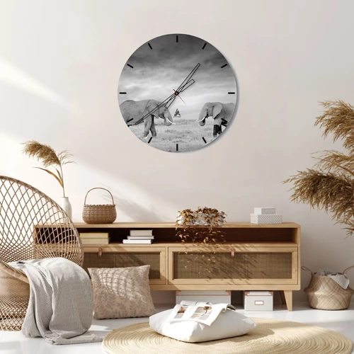 Wall clock - Clock on glass - Grey Is Beautiful - 30x30 cm