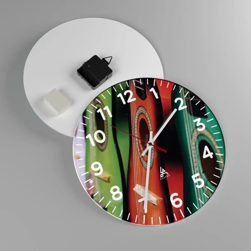 Wall clock - Clock on glass - Guitar Has Many Shades - 30x30 cm