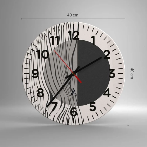 Wall clock - Clock on glass - Half Composition - 40x40 cm