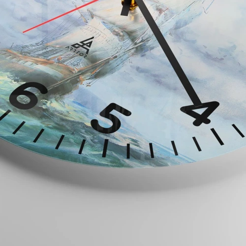 Wall clock - Clock on glass - Happy Winds - 30x30 cm