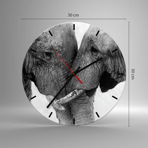 Wall clock - Clock on glass - Hearty Confession - 30x30 cm