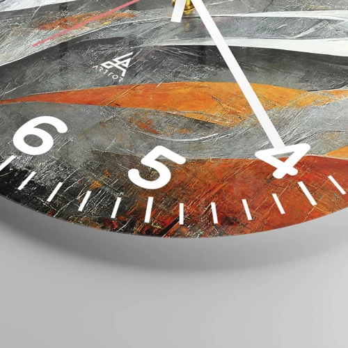 Wall clock - Clock on glass - Heat and Coolness - 30x30 cm