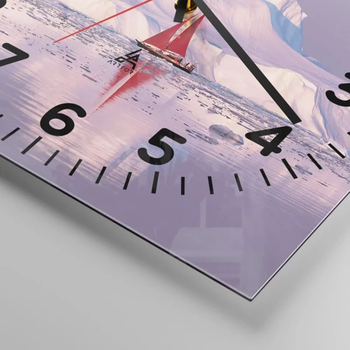 Wall clock - Clock on glass - Heat of the Sail, Cold of the Ice - 30x30 cm