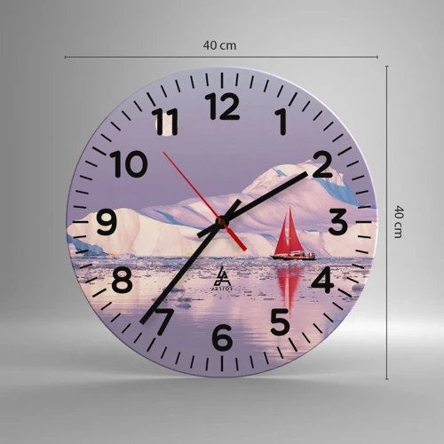 Wall clock - Clock on glass - Heat of the Sail, Cold of the Ice - 40x40 cm