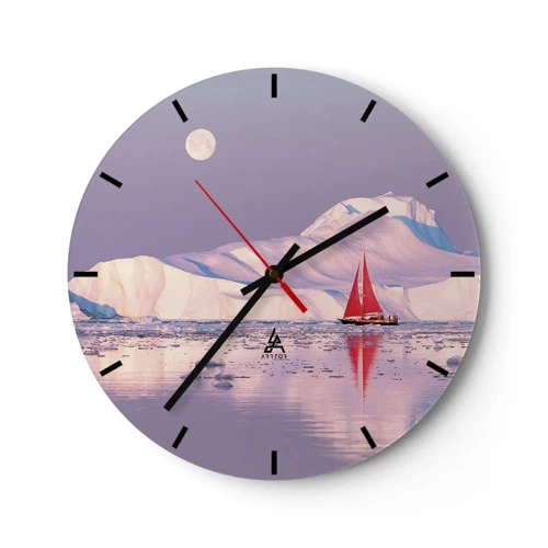 Wall clock - Clock on glass - Heat of the Sail, Cold of the Ice - 40x40 cm