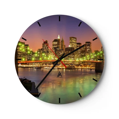 Wall clock - Clock on glass - Here Light is Always on - 40x40 cm