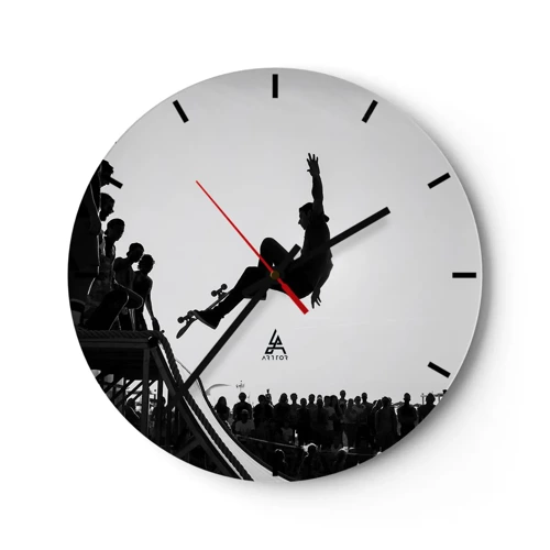 Wall clock - Clock on glass - Heroes and Spectators - 30x30 cm