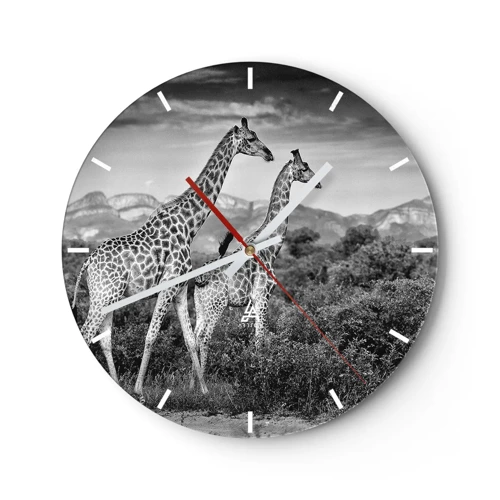 Wall clock - Clock on glass - Higher Spheres in Africa - 30x30 cm