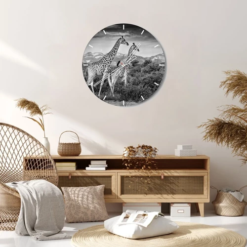 Wall clock - Clock on glass - Higher Spheres in Africa - 30x30 cm