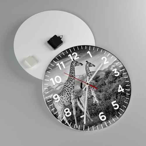 Wall clock - Clock on glass - Higher Spheres in Africa - 40x40 cm