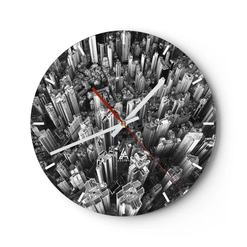 Wall clock - Clock on glass - Higher and Higher - 30x30 cm