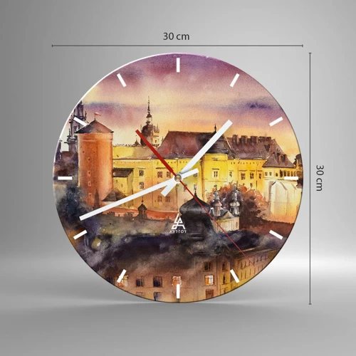 Wall clock - Clock on glass - History and Fairytale - 30x30 cm