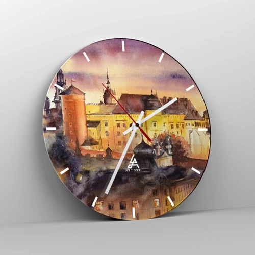 Wall clock - Clock on glass - History and Fairytale - 30x30 cm