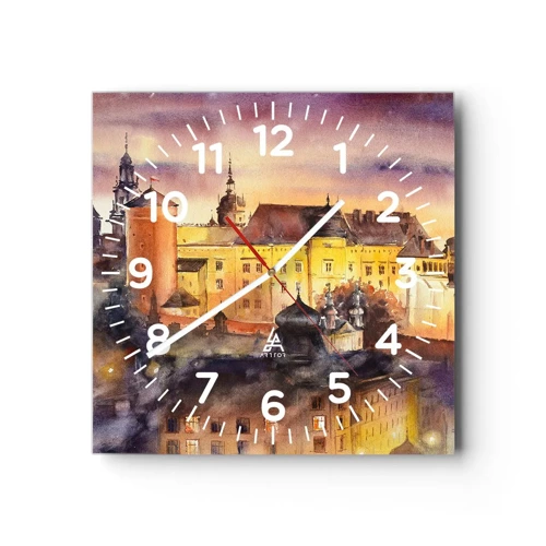 Wall clock - Clock on glass - History and Fairytale - 30x30 cm