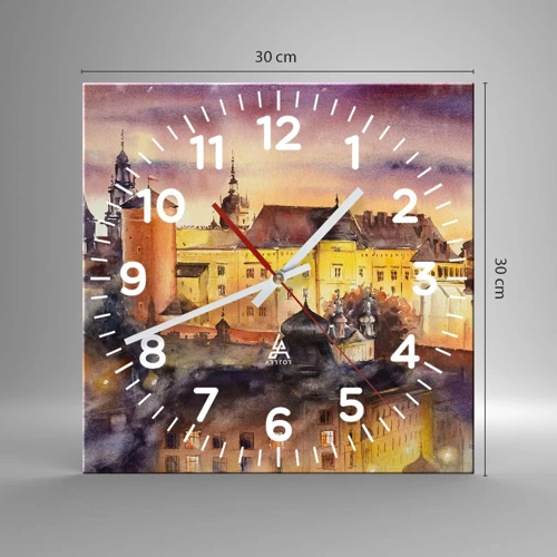 Wall clock - Clock on glass - History and Fairytale - 30x30 cm