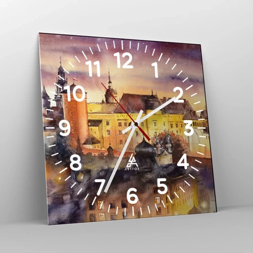 Wall clock - Clock on glass - History and Fairytale - 30x30 cm