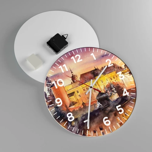 Wall clock - Clock on glass - History and Fairytale - 30x30 cm