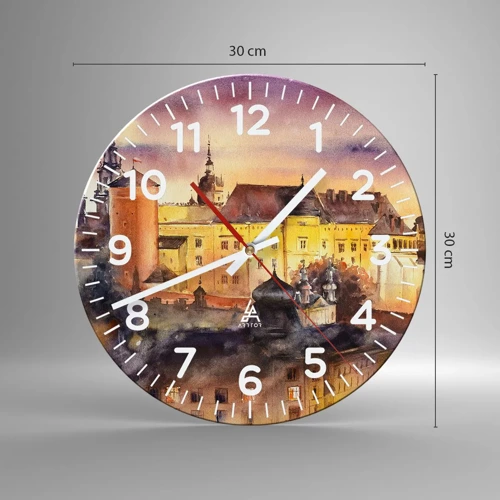 Wall clock - Clock on glass - History and Fairytale - 30x30 cm