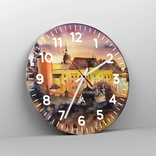 Wall clock - Clock on glass - History and Fairytale - 30x30 cm