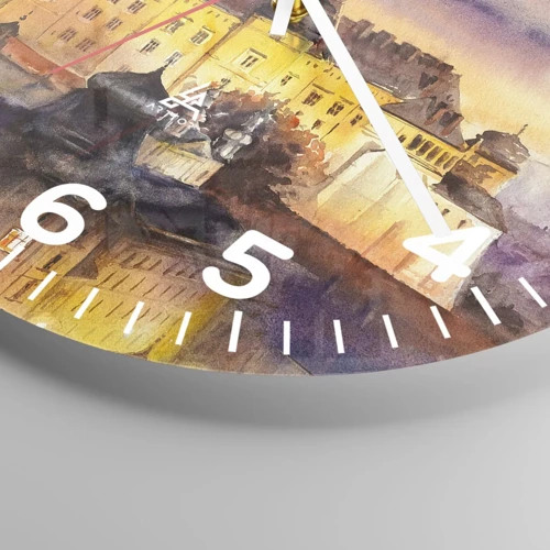 Wall clock - Clock on glass - History and Fairytale - 30x30 cm