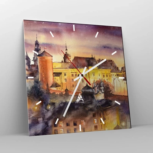 Wall clock - Clock on glass - History and Fairytale - 40x40 cm