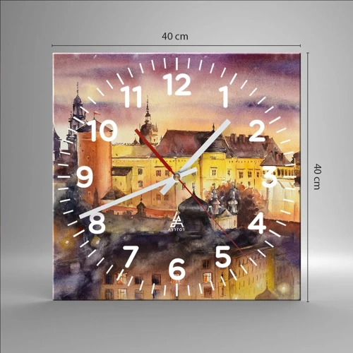 Wall clock - Clock on glass - History and Fairytale - 40x40 cm