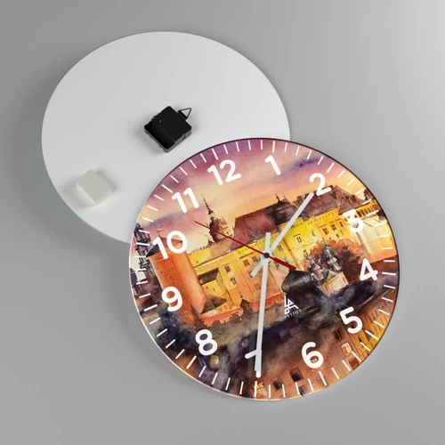 Wall clock - Clock on glass - History and Fairytale - 40x40 cm