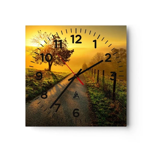 Wall clock - Clock on glass - Honey Afternoon - 30x30 cm