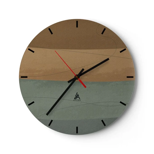 Wall clock - Clock on glass - Horizontal Compostion - 40x40 cm