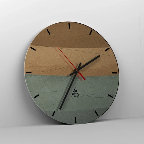 Wall clock - Clock on glass - Horizontal Compostion - 40x40 cm