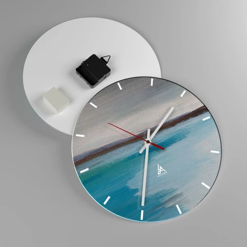 Wall clock - Clock on glass - Horizontal Landscape - 30x30 cm