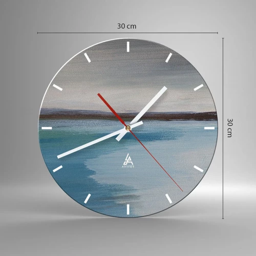 Wall clock - Clock on glass - Horizontal Landscape - 30x30 cm