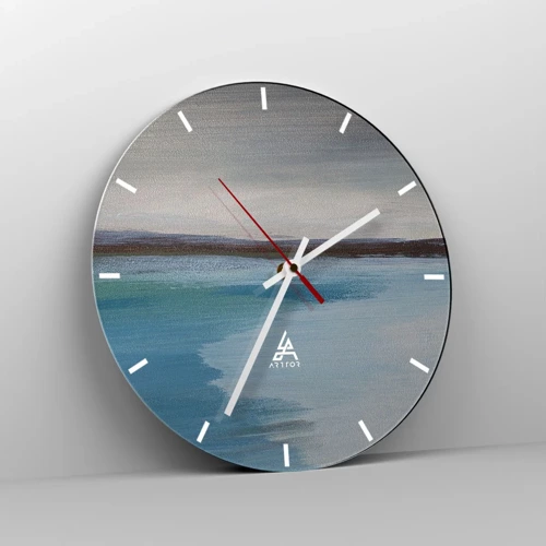 Wall clock - Clock on glass - Horizontal Landscape - 30x30 cm