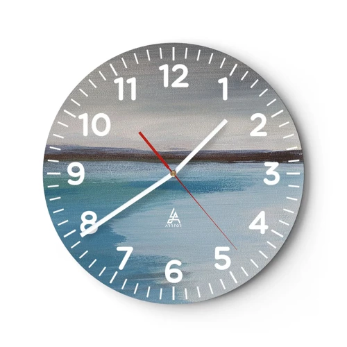 Wall clock - Clock on glass - Horizontal Landscape - 30x30 cm