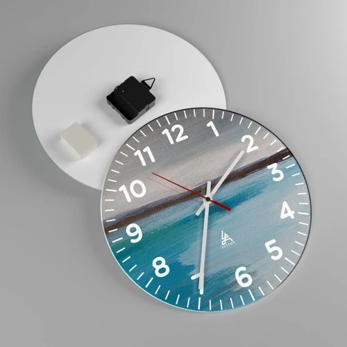 Wall clock - Clock on glass - Horizontal Landscape - 30x30 cm