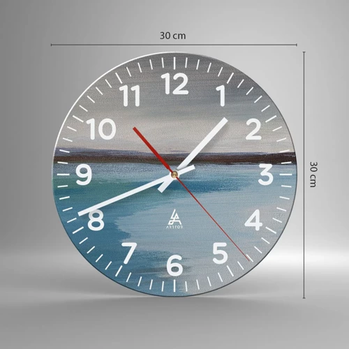 Wall clock - Clock on glass - Horizontal Landscape - 30x30 cm