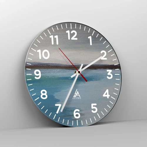 Wall clock - Clock on glass - Horizontal Landscape - 30x30 cm