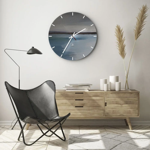 Wall clock - Clock on glass - Horizontal Landscape - 40x40 cm